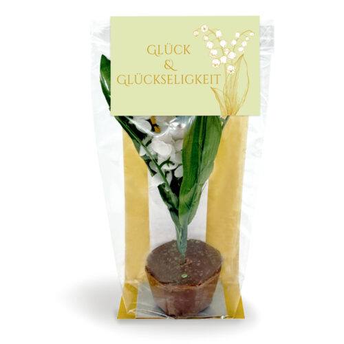 Topf mit Schokoladen-Maiglöckchen