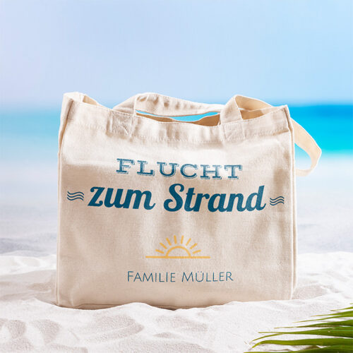 Personalisierte Einkaufstasche – Flucht zum Strand – Bild 2