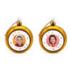 Set aus 2 goldenen Weihnachtskugeln - Weihnachtsmotive mit Foto