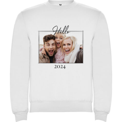 Weißer Sweatshirt - Hello 2024 mit Foto