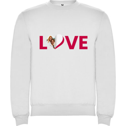 Weißer Sweatshirt - Love mit Foto