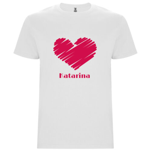Weißes T-Shirt - Herz mit Vorname
