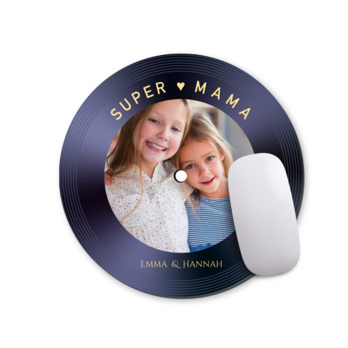 Mauspad – Vinyl Super Mama <br> <strong>  ⌀ 20 cm </strong>