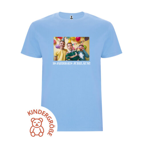 Hellblaues Kinder-T-Shirt - Foto und Text