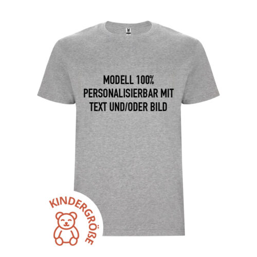 Graues Kinder-T-Shirt – 100 % anpassbares Modell