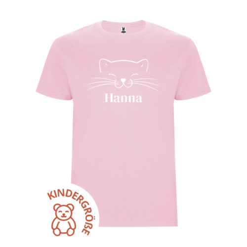 Rosa Kinder-T-Shirt - Katze