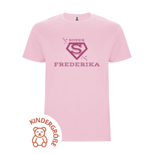 Rosa Kinder-T-Shirt – Super-Vorname