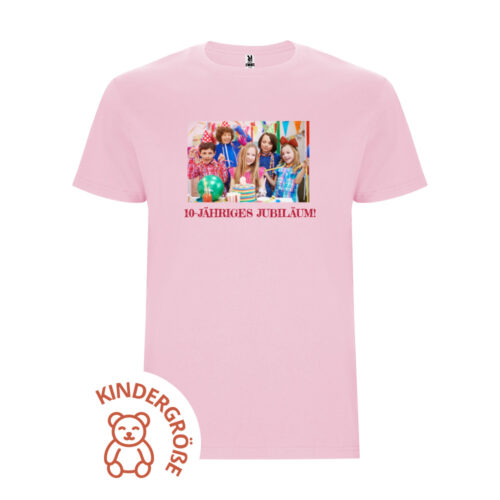 Rosa Kinder-T-Shirt - Foto und Text