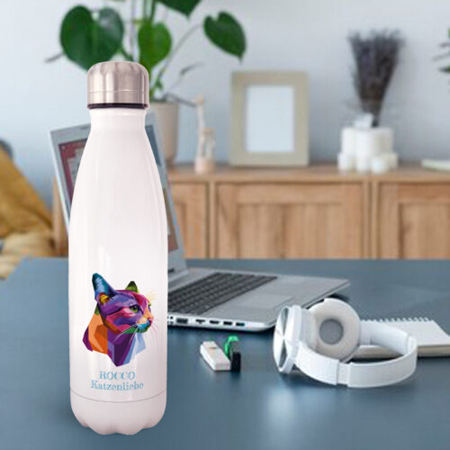 Isolierflasche – Bunte Katze <br> <strong>  500 ml </strong> – Bild 2