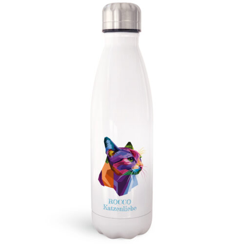 Isolierflasche – Bunte Katze <br> <strong>  500 ml </strong>