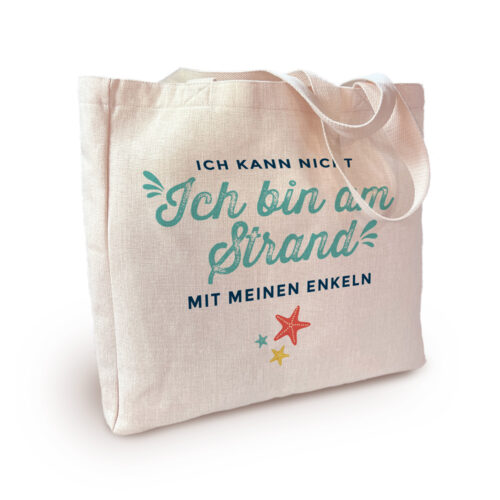Personalisierte Einkaufstasche – Ich kann nicht, Ich bin am Strand