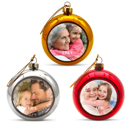 Set aus 3 Weihnachtskugeln - Mit 3 Fotos