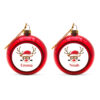 Set aus 2 roten Weihnachtskugeln - Rentier mit Namen