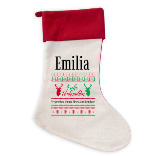 Personalisierter Weihnachtsstrumpf – Stickerei
