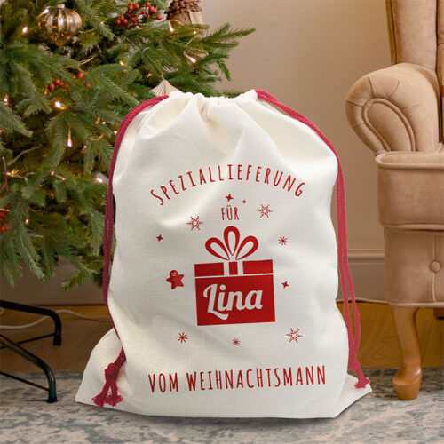 Großer personalisierter Weihnachtssack – Sonderlieferung <br> <strong>50x66 cm</strong> – Bild 2