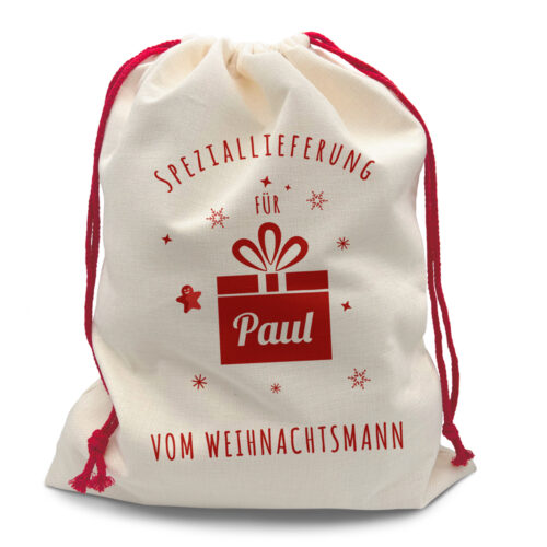 Großer personalisierter Weihnachtssack – Sonderlieferung <br> <strong>50x66 cm</strong>