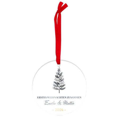Rundes Weihnachtsornament – Erstes Weihnachten zusammen