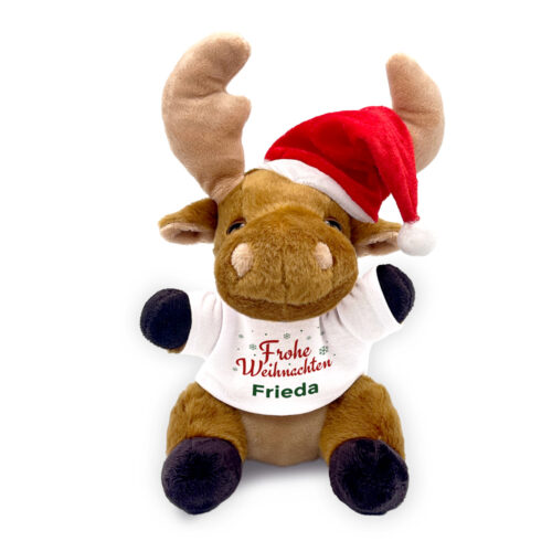 Weihnachtsrentier-Plüschtier - Fröhliche Weihnachten mit Name<br> <strong>20 cm</strong>