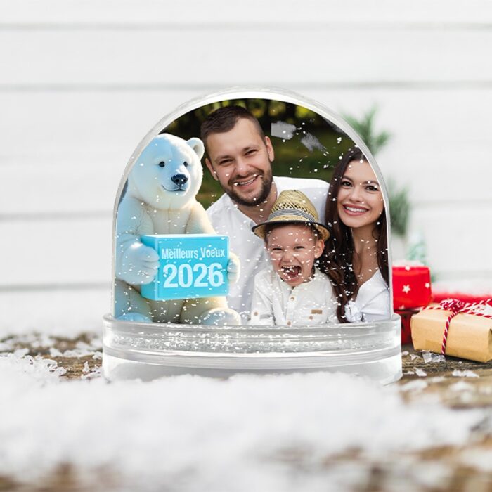 Alternative view of Personalisierbare Schneekugel – Beste Wünsche Eisbär