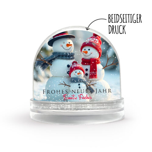 Personalisierbare Schneekugel – Beste Wünsche 2025