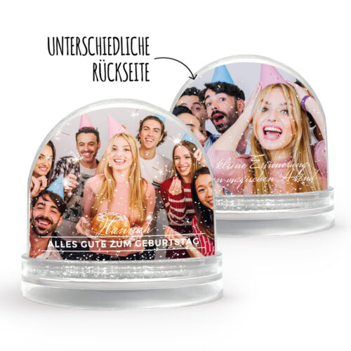 Personalisierbare Schneekugel – Geburtstagserinnerung