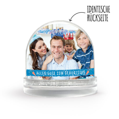 Personalisierbare Schneekugel – Geburtstagsfoto