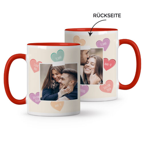 Personalisierter roter tasse – Die Sprache der Liebe