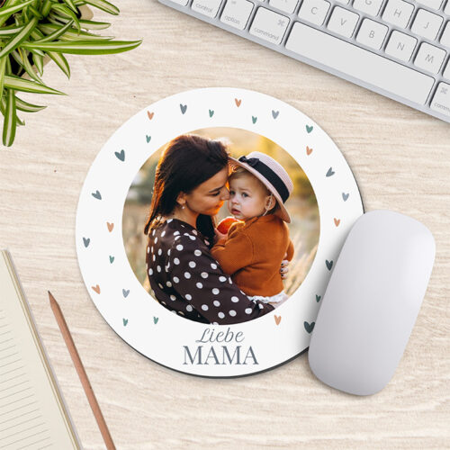 Mauspad - Liebe Mama <br> <strong>  ⌀ 20 cm </strong> – Bild 2
