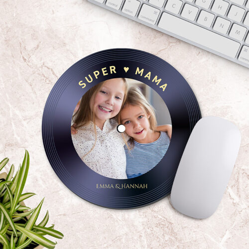 Mauspad – Vinyl Super Mama <br> <strong>  ⌀ 20 cm </strong> – Bild 2