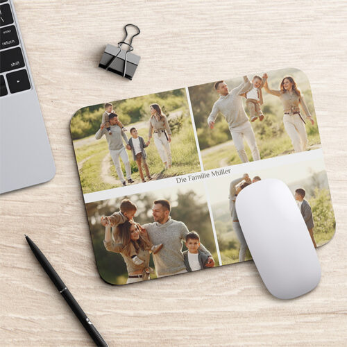 Rechteckiges Mauspad -  Familienfotos  <br> <strong>  23,4 x 19,1 cm </strong> – Bild 2