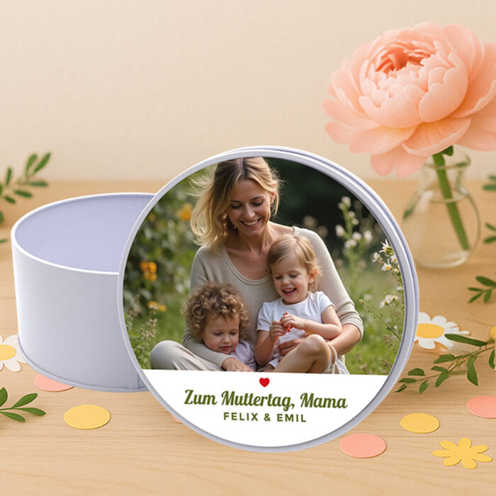 Alternative view of Runde Metalldose – Alles Liebe zum Muttertag