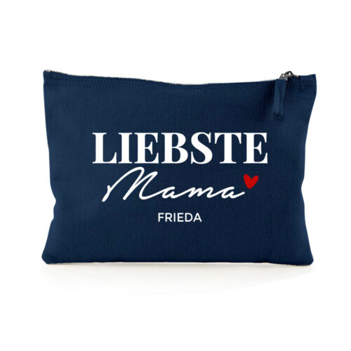 Personalisierte Tasche in Marineblau – Mama mit Liebe<br> <strong>22,5 x 16 cm</strong>