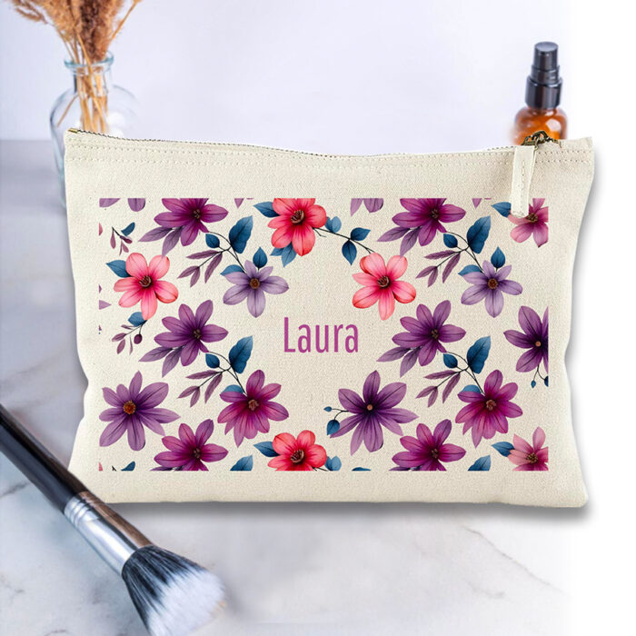 Alternative view of Große personalisierte Tasche - Blumen mit Name<br> <strong>28 x 20 cm</strong>