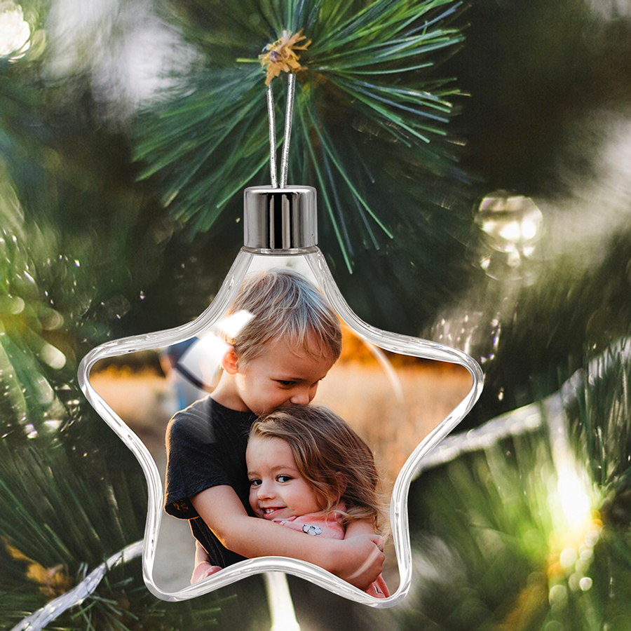 Transparente Weihnachtsstern-Kugel – Ihr Foto – Bild 2