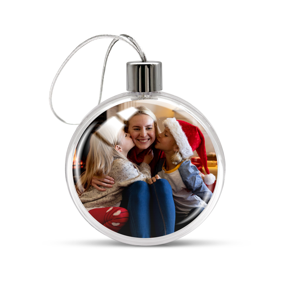 Transparente Weihnachtsstern-Kugel – Ihr Foto