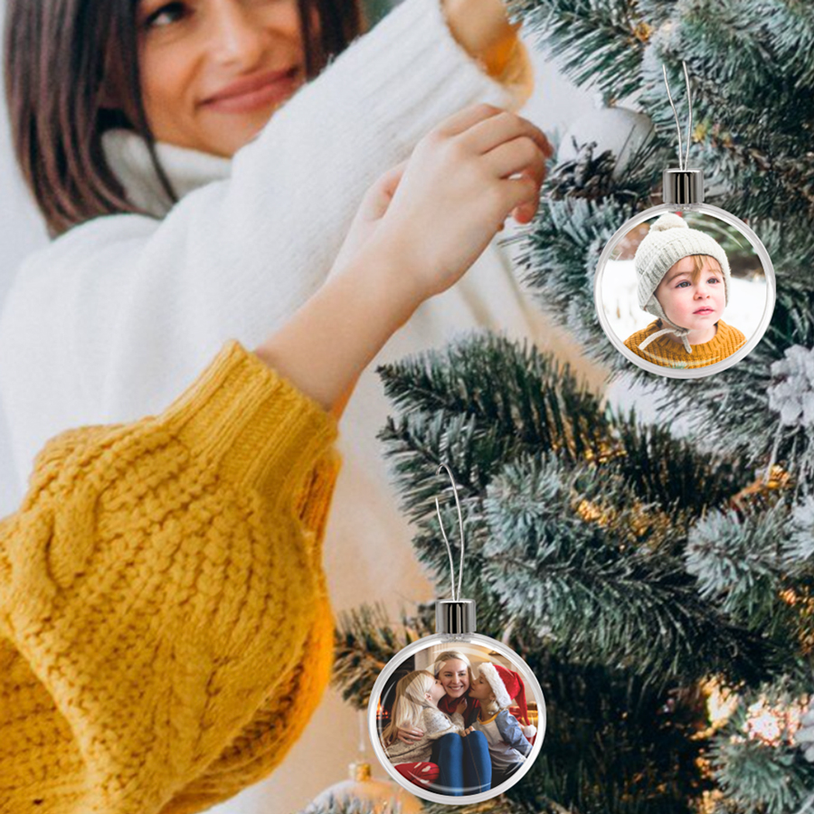 Transparente Weihnachtsstern-Kugel – Ihr Foto – Bild 2