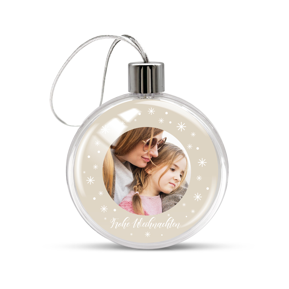 Transparente Weihnachtsstern-Kugel – Frohe Weihnachten