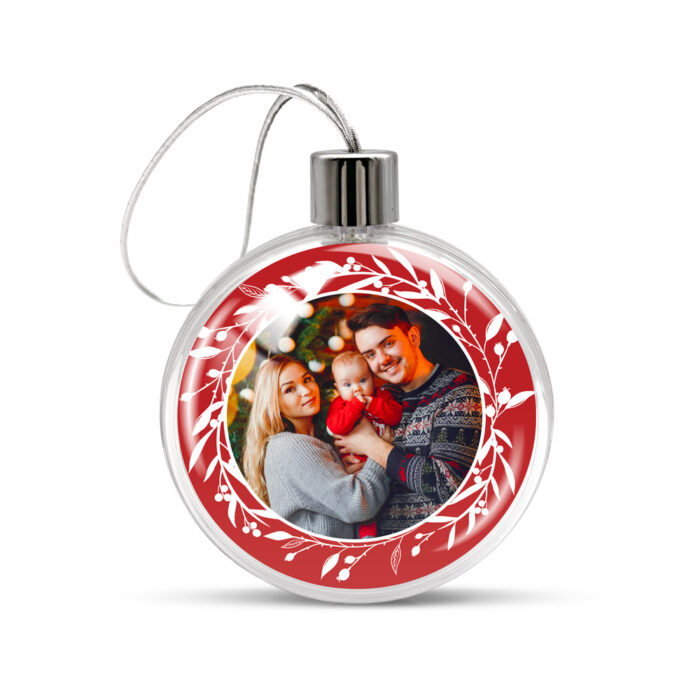 Transparente Weihnachtsstern-Kugel – Kranz mit Foto