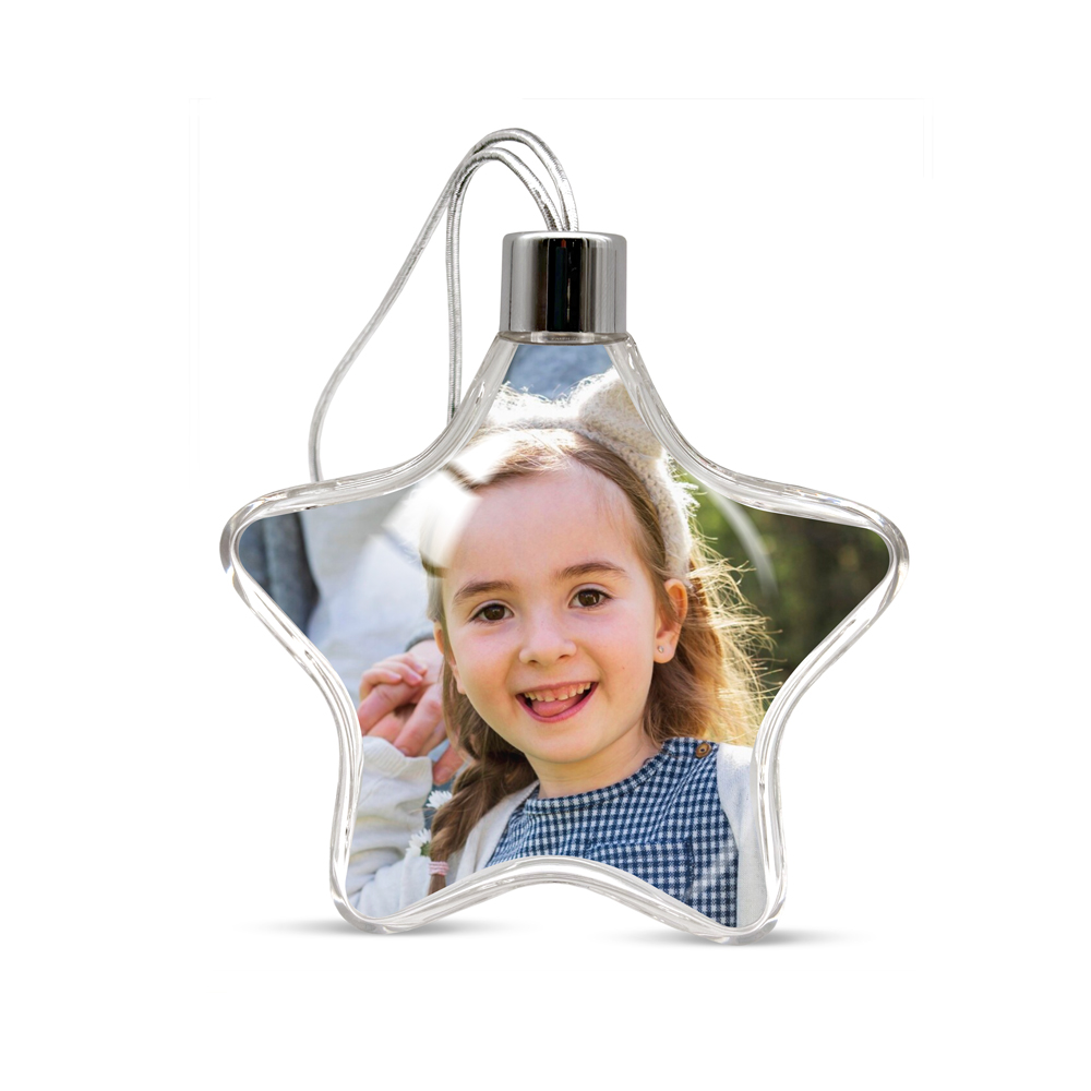 Transparente Weihnachtsstern-Kugel – Ihr Foto