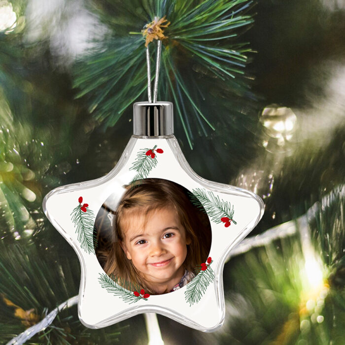 Alternative view of Transparente Weihnachtsstern-Kugel – Tannenzweig mit Foto