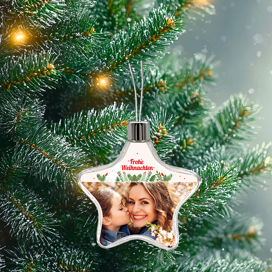 Transparente Weihnachtsstern-Kugel – Frohe Weihnachten – Bild 2