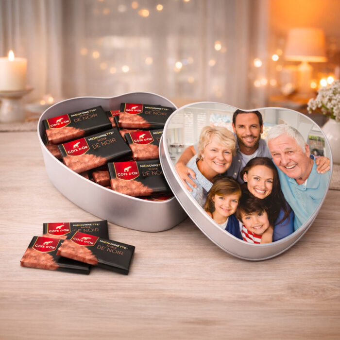 Alternative view of Personalisierbare Herz-Metallbox Côte d'or – Mit foto