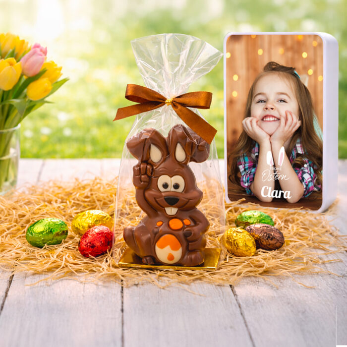 Alternative view of Rechteckige Metall-Osterbox – Dein Foto + Süßigkeiten