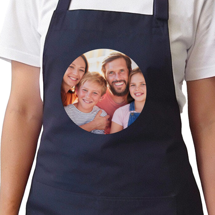 Blaue Schürze – Mit Foto